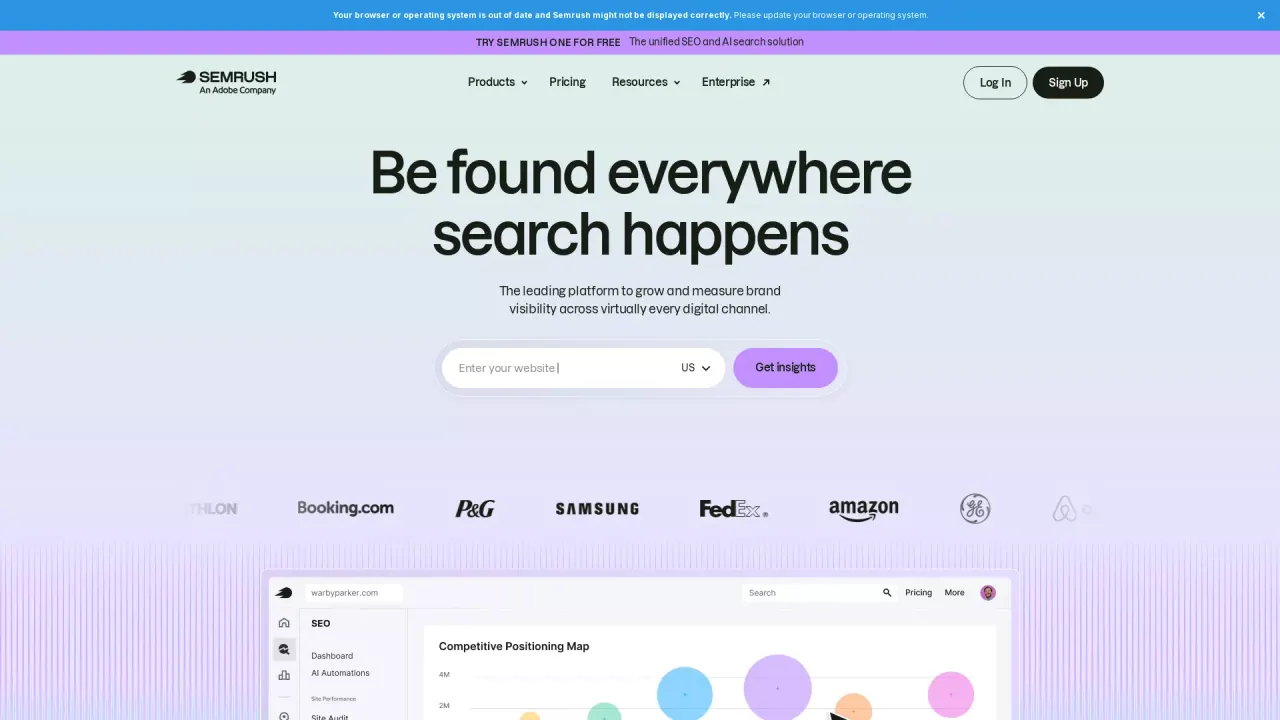 Semrush screenshot