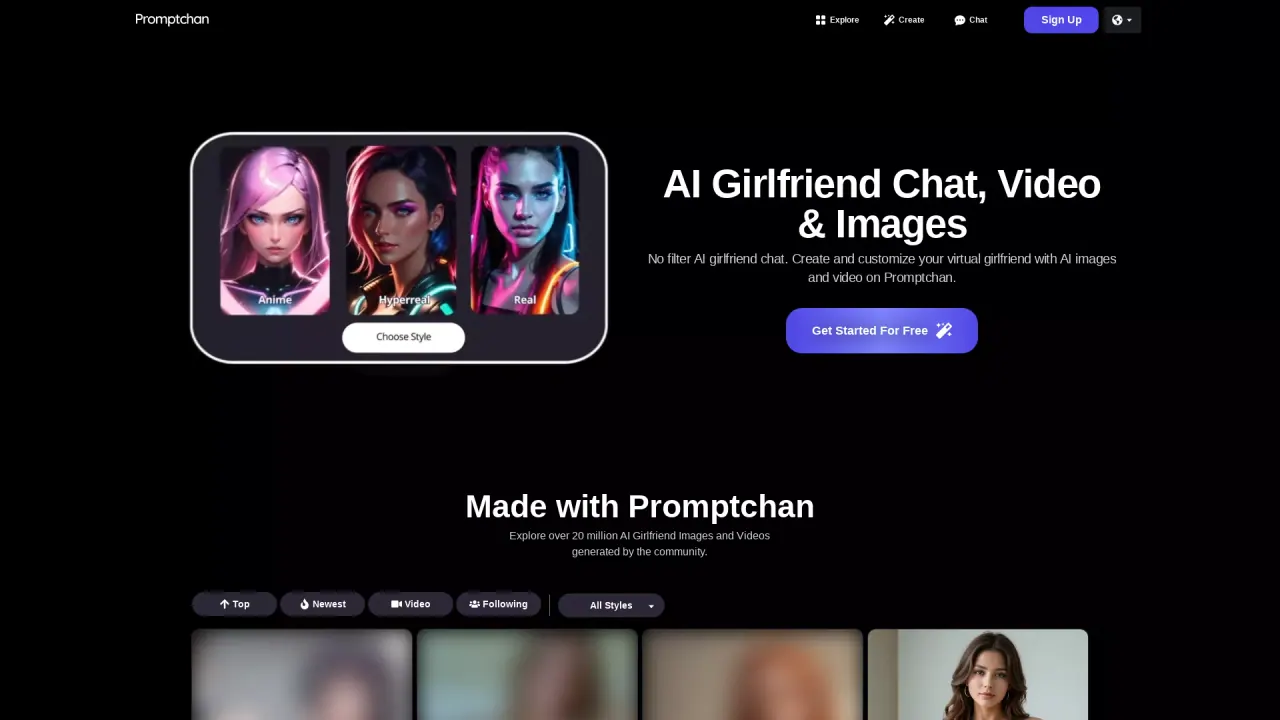 Promptchan screenshot