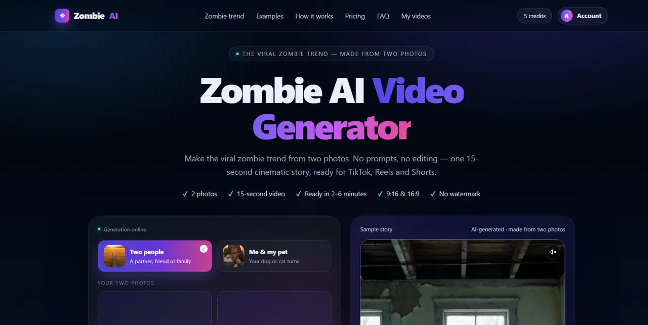 Zombie AI Video Generator screenshot