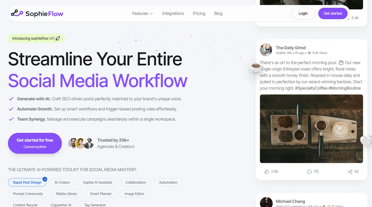 sophieflow.com screenshot