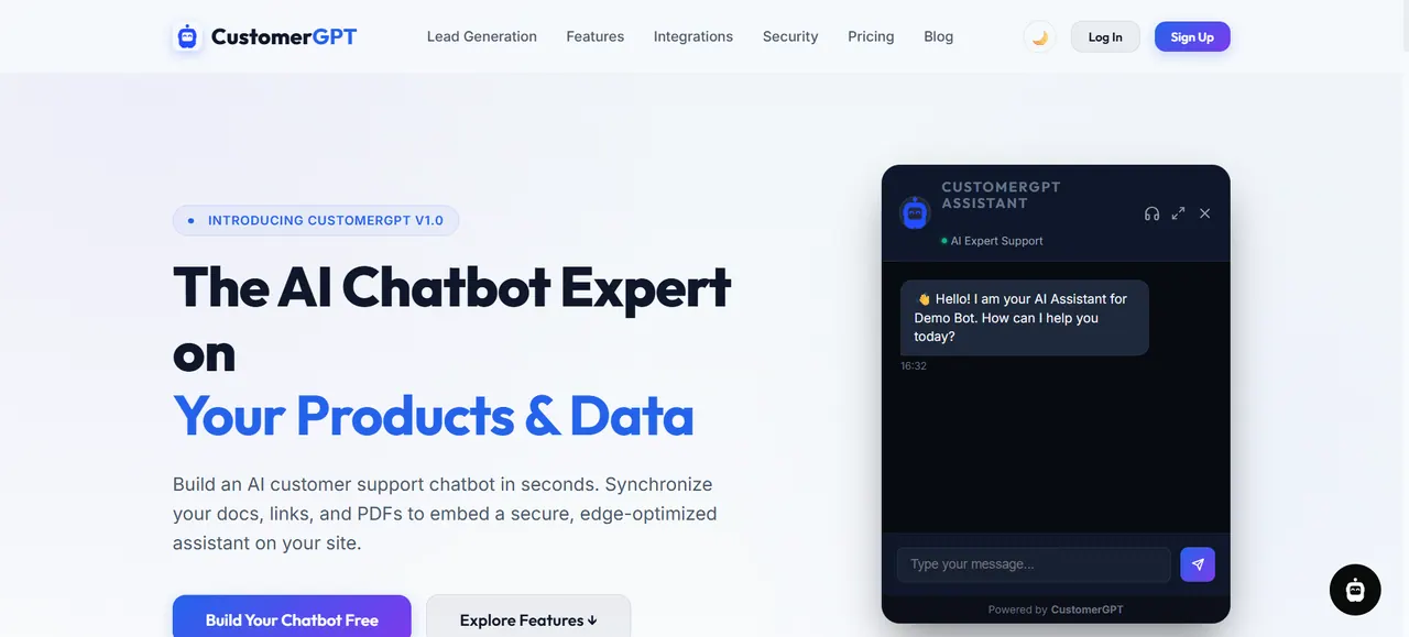 customergpt.ai screenshot