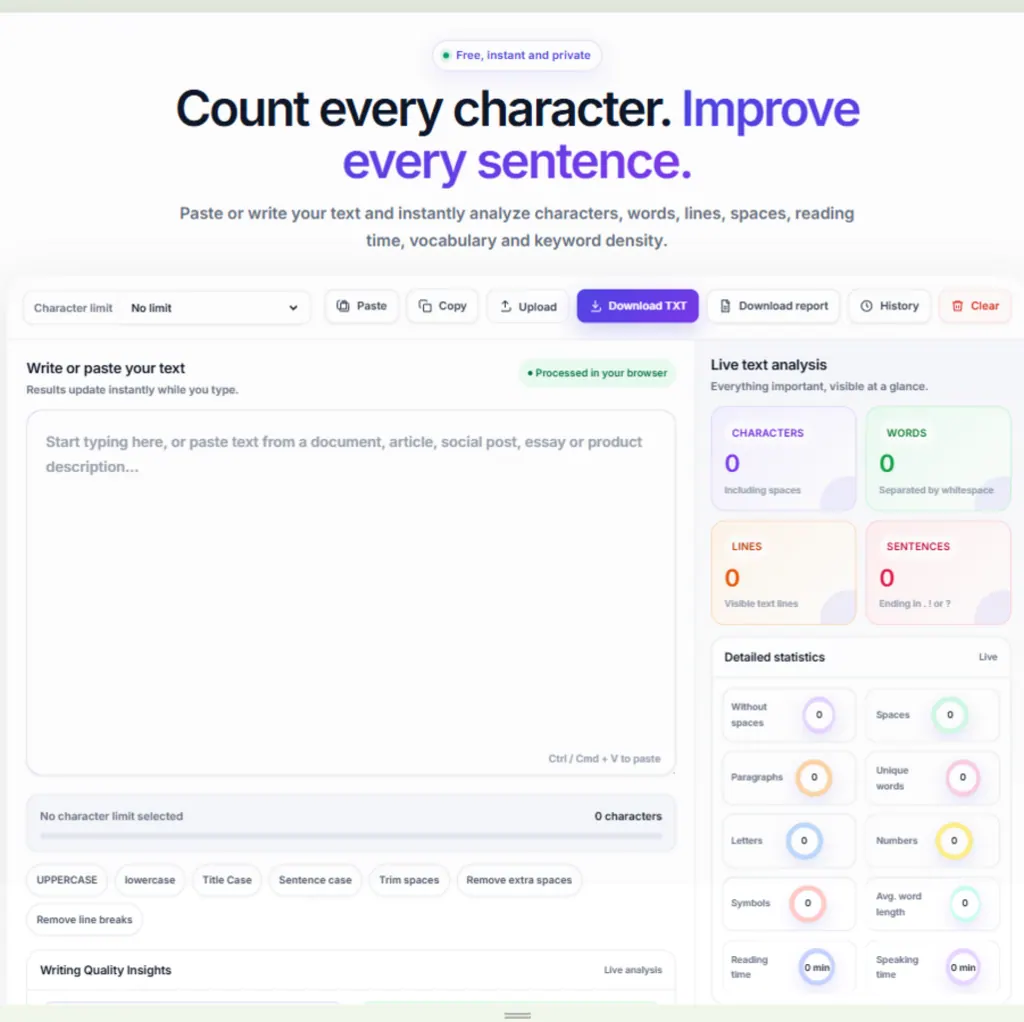 Character Counter Online screenshot