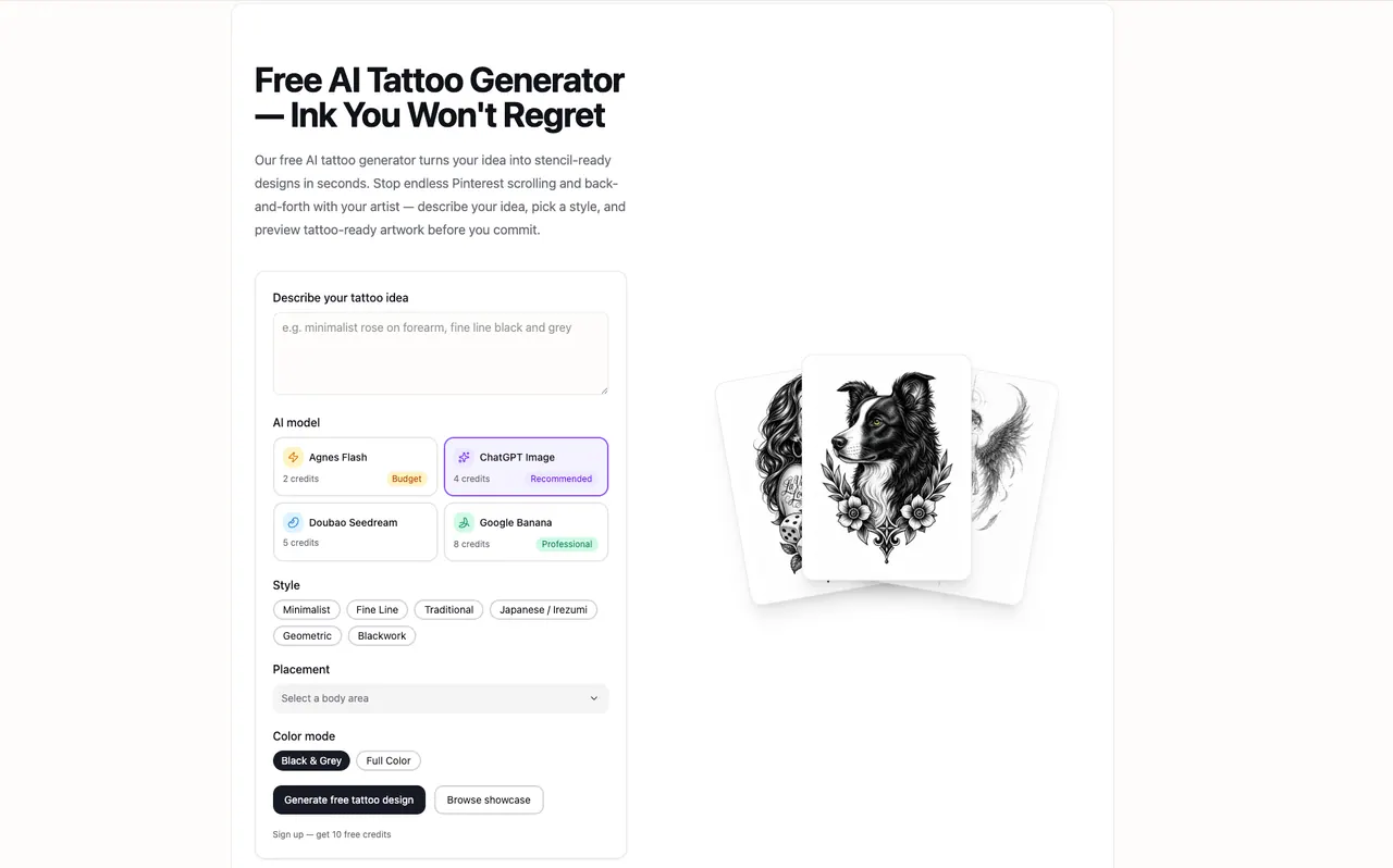 AI Tattoo Generator screenshot