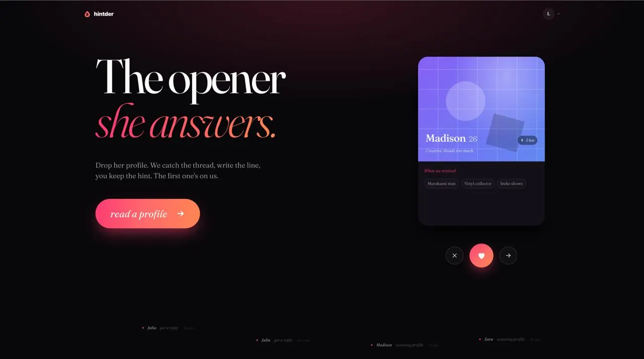hintder.ai screenshot