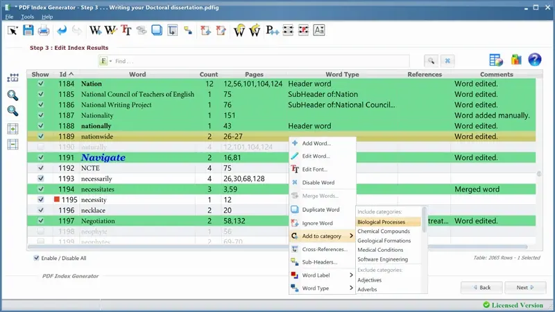 PDF Index Generator screenshot