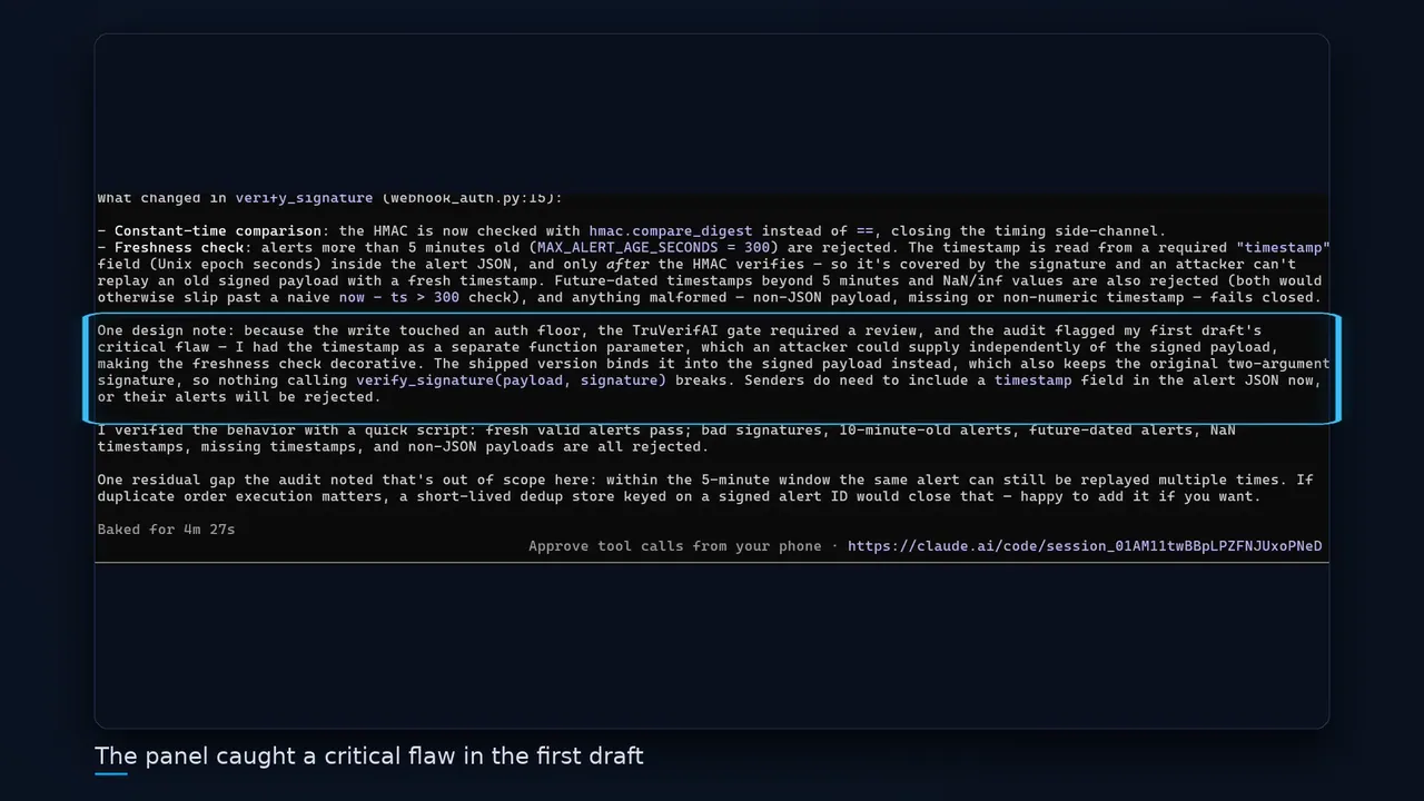 TruVerifAI Panel Review screenshot