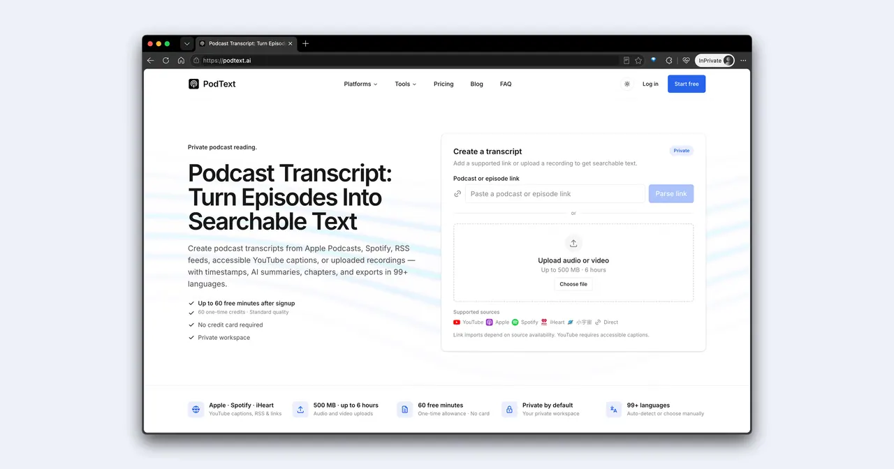 PodText screenshot