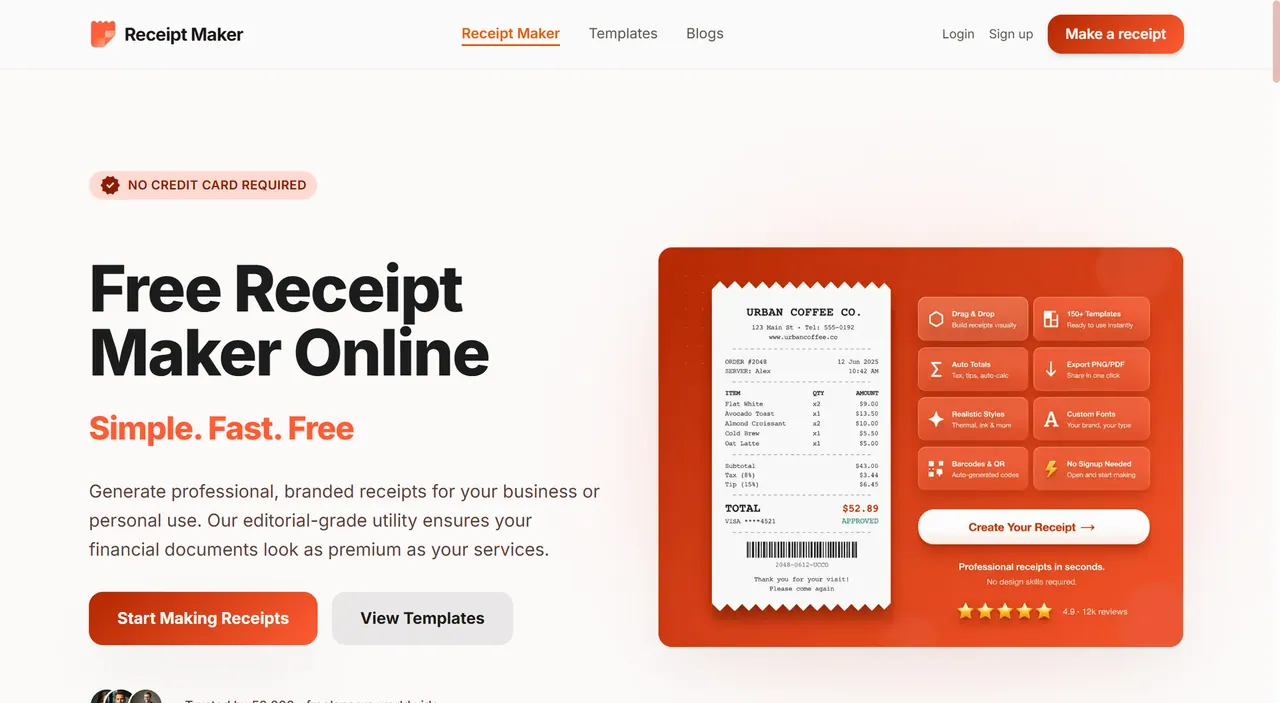 ReceiptMaker AI screenshot