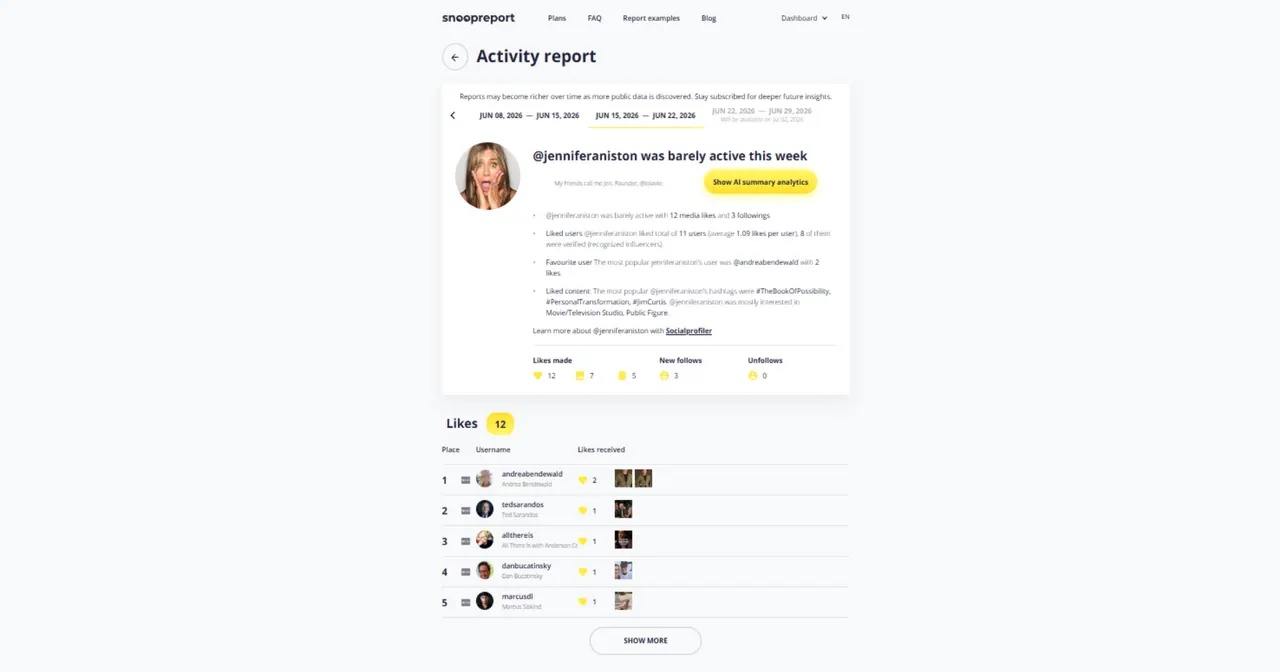 Snoopreport screenshot