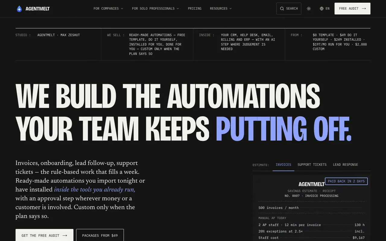 Agentmelt screenshot