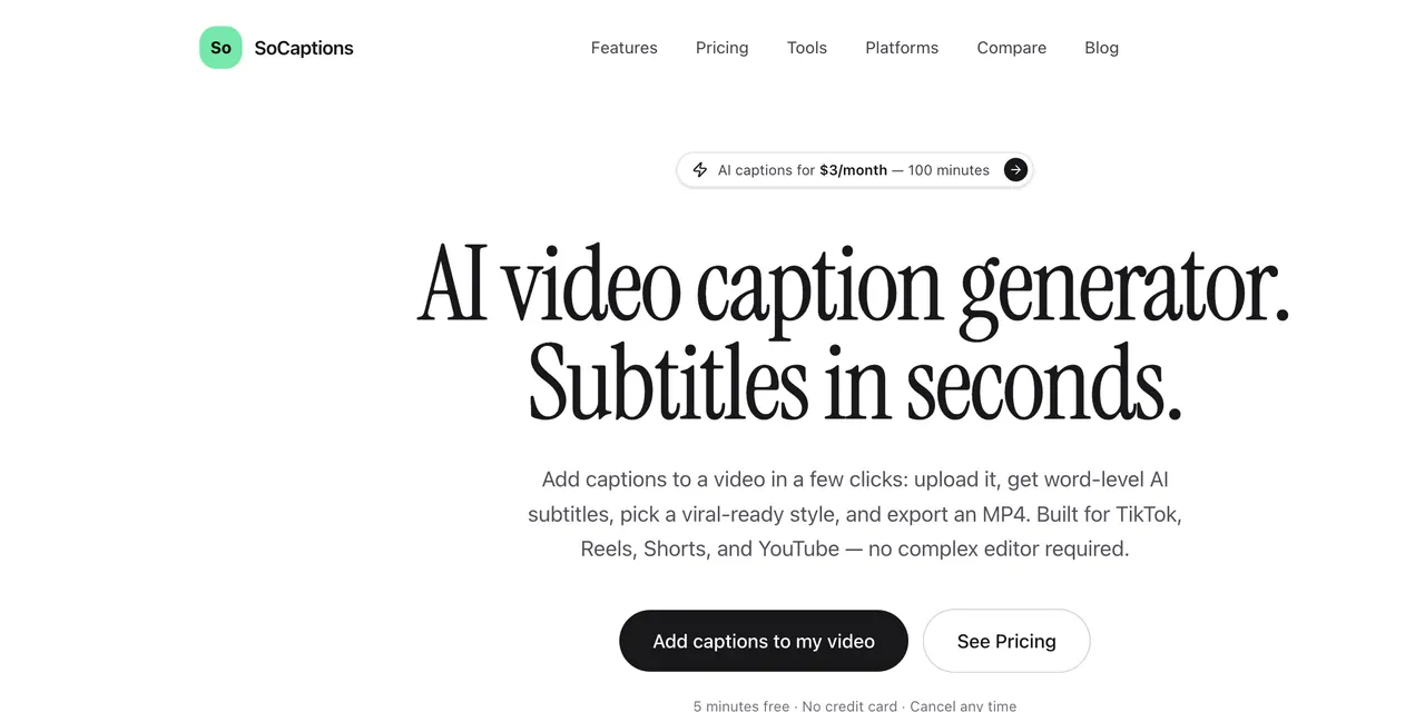 SoCaptions screenshot