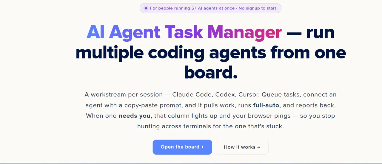 AI Agent Task Manager screenshot