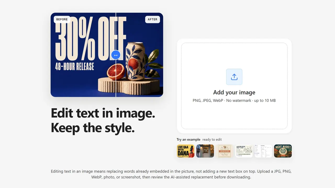 ChangeTextImage screenshot