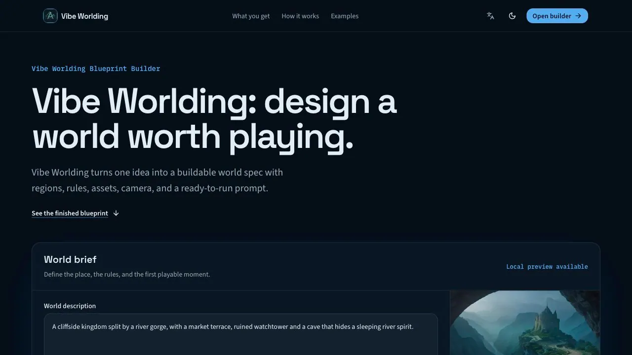 Vibe Worlding screenshot