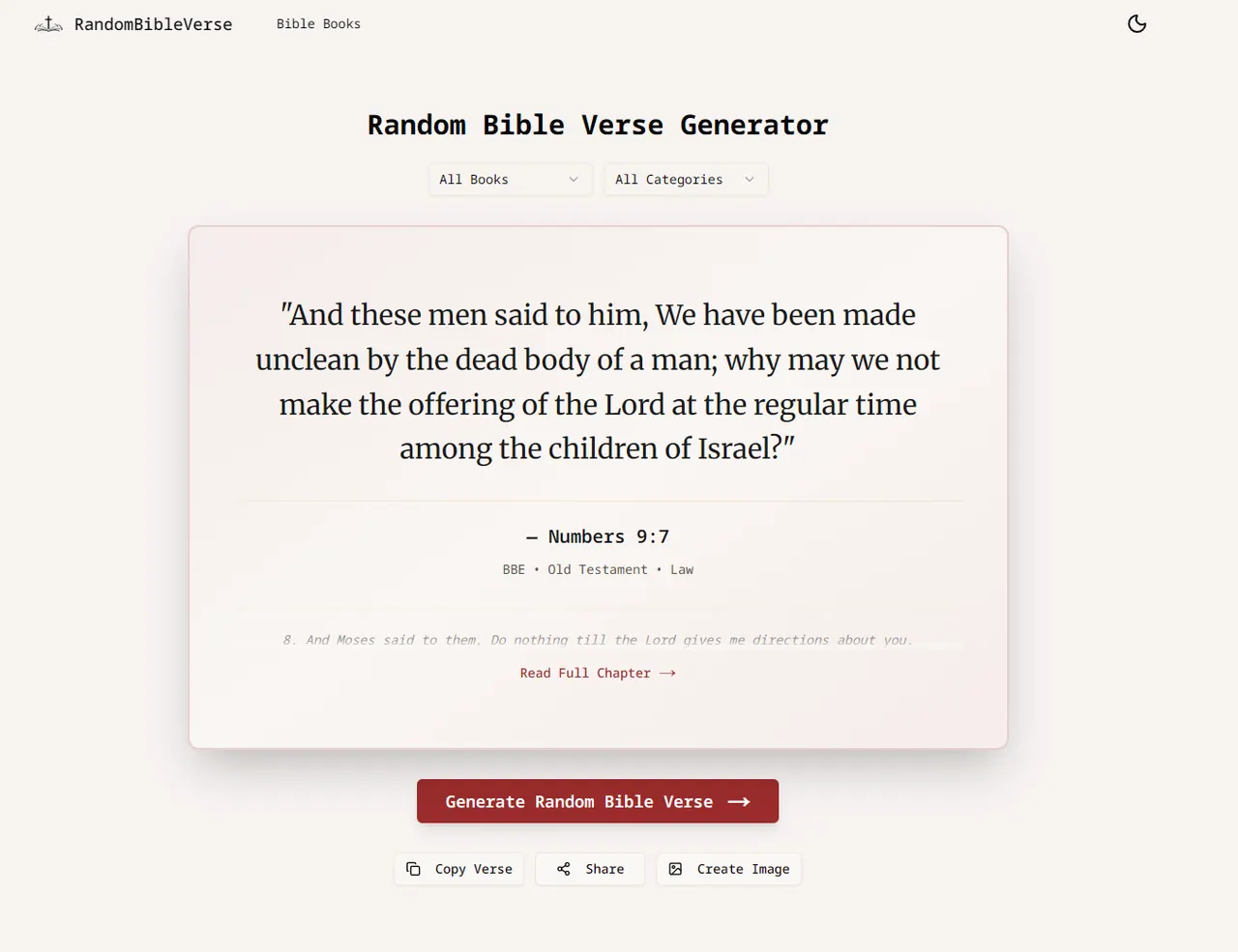 Random Bible Verse Generator screenshot