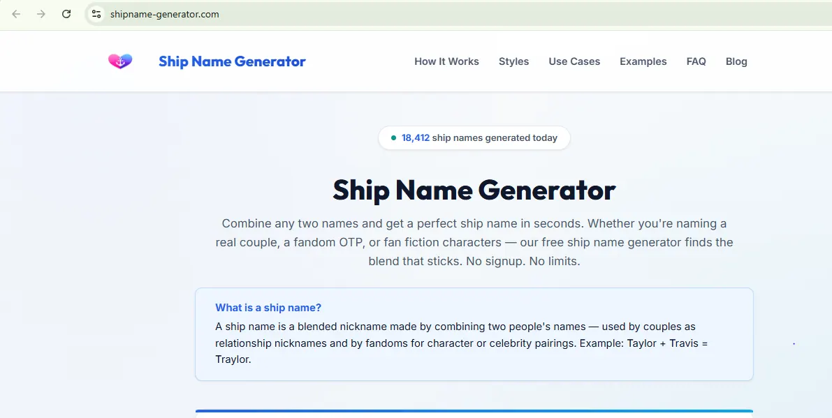Ship Name Generator screenshot