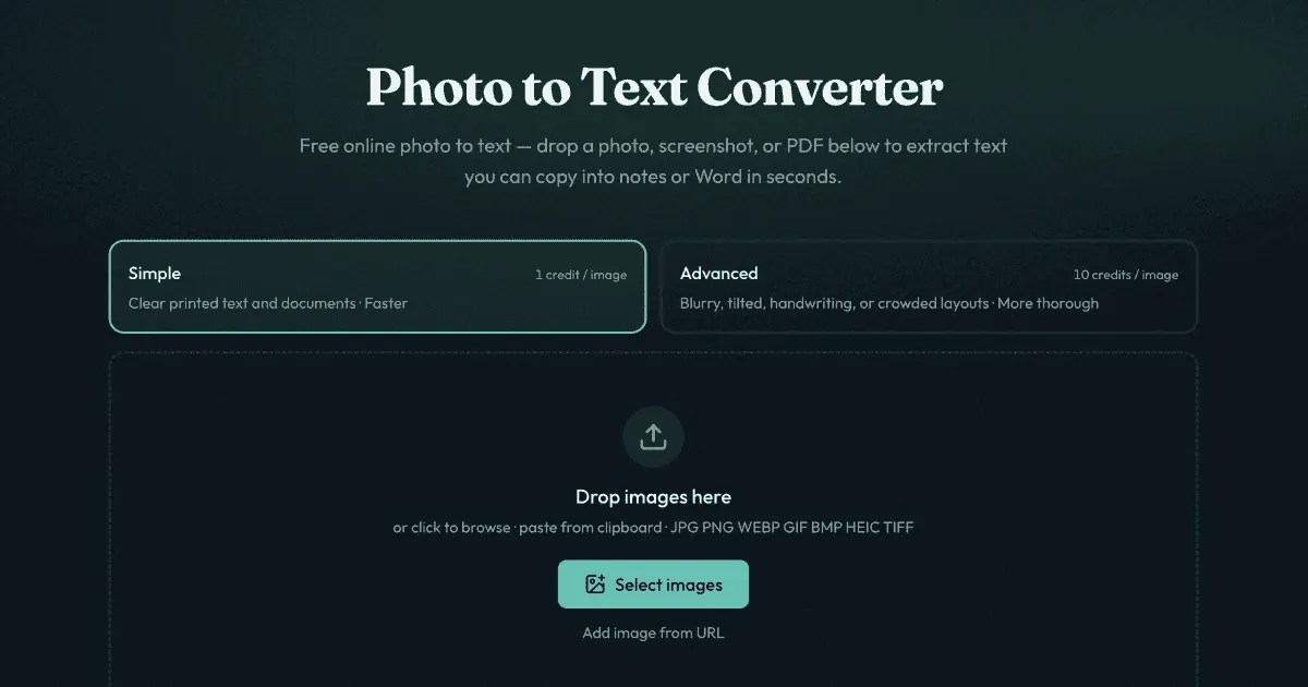 PhotoToText.ai screenshot