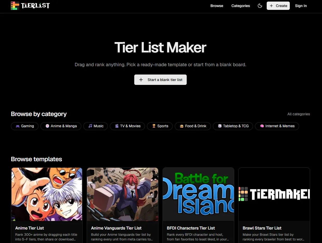 Tier List Maker screenshot