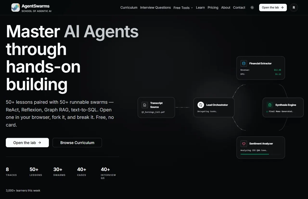 agentswarms.fyi screenshot