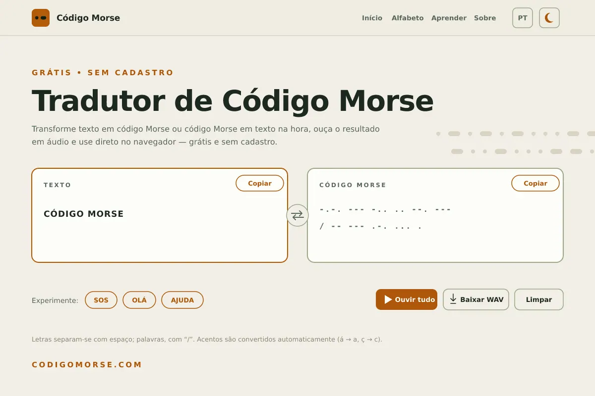 Código Morse screenshot