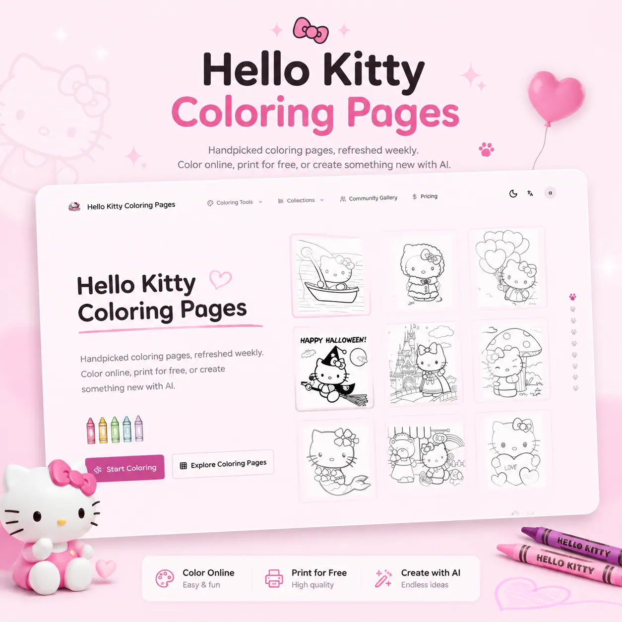 Hello Kitty Coloring Pages screenshot