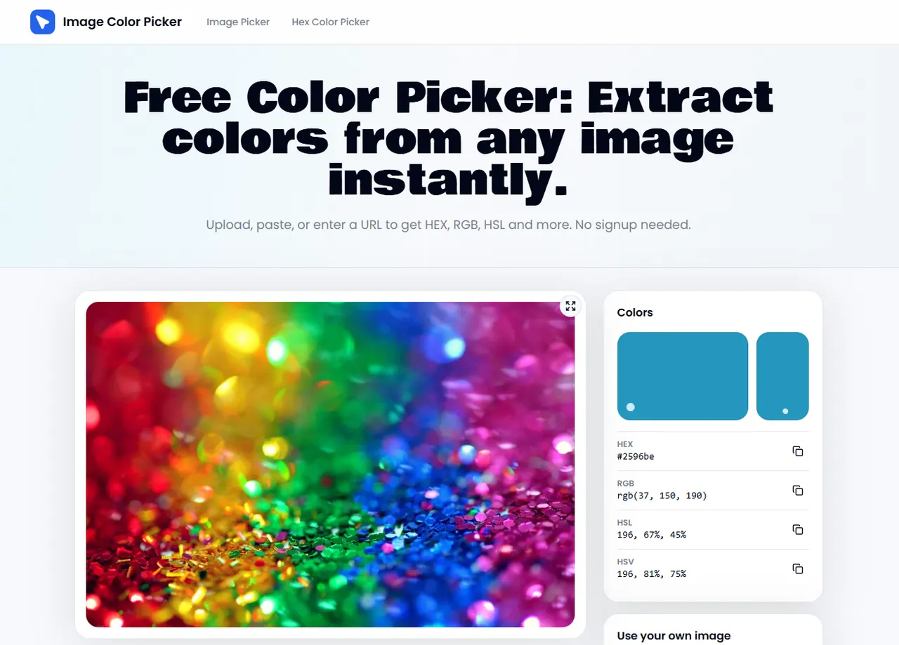 ImageColorPicker.io screenshot