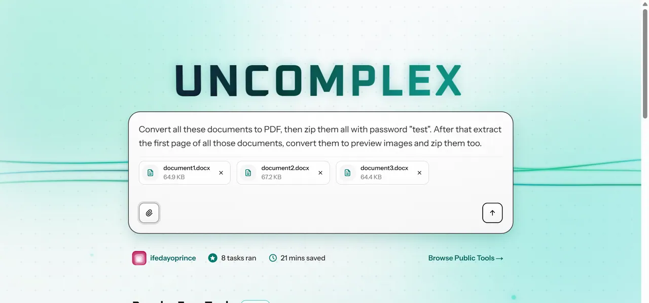 Uncomplex screenshot