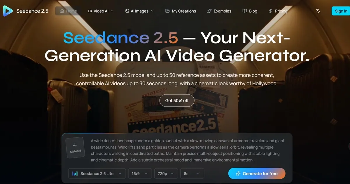 Seedance 2.5 screenshot