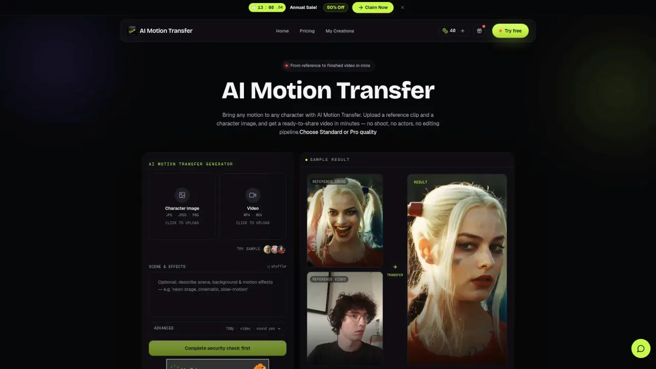 AI Motion Transfer screenshot