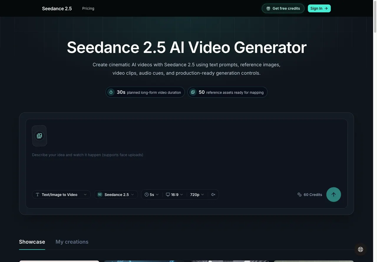 Seedance 2.5 AI Video Generator screenshot