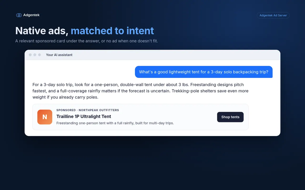 Adgentek Ad Server screenshot