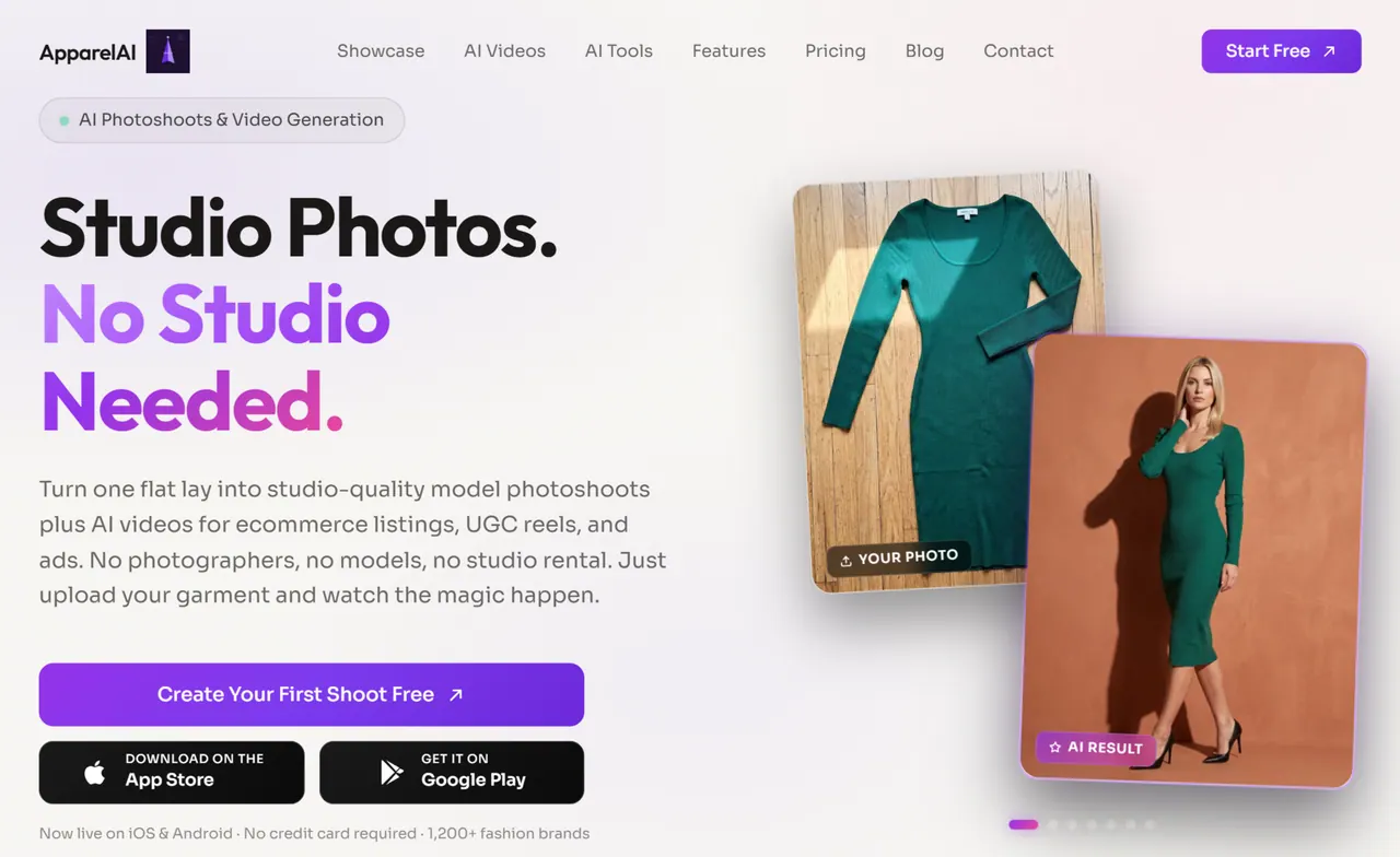 ApparelAI Studio screenshot
