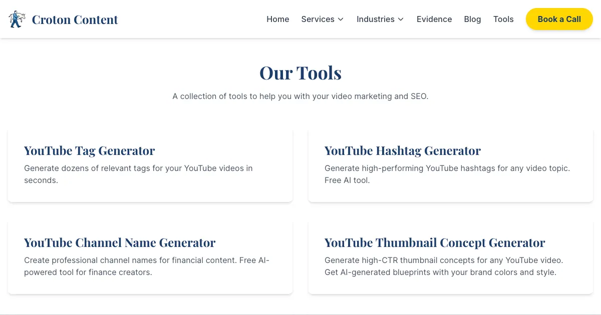 Croton Content Free Marketing Tools screenshot