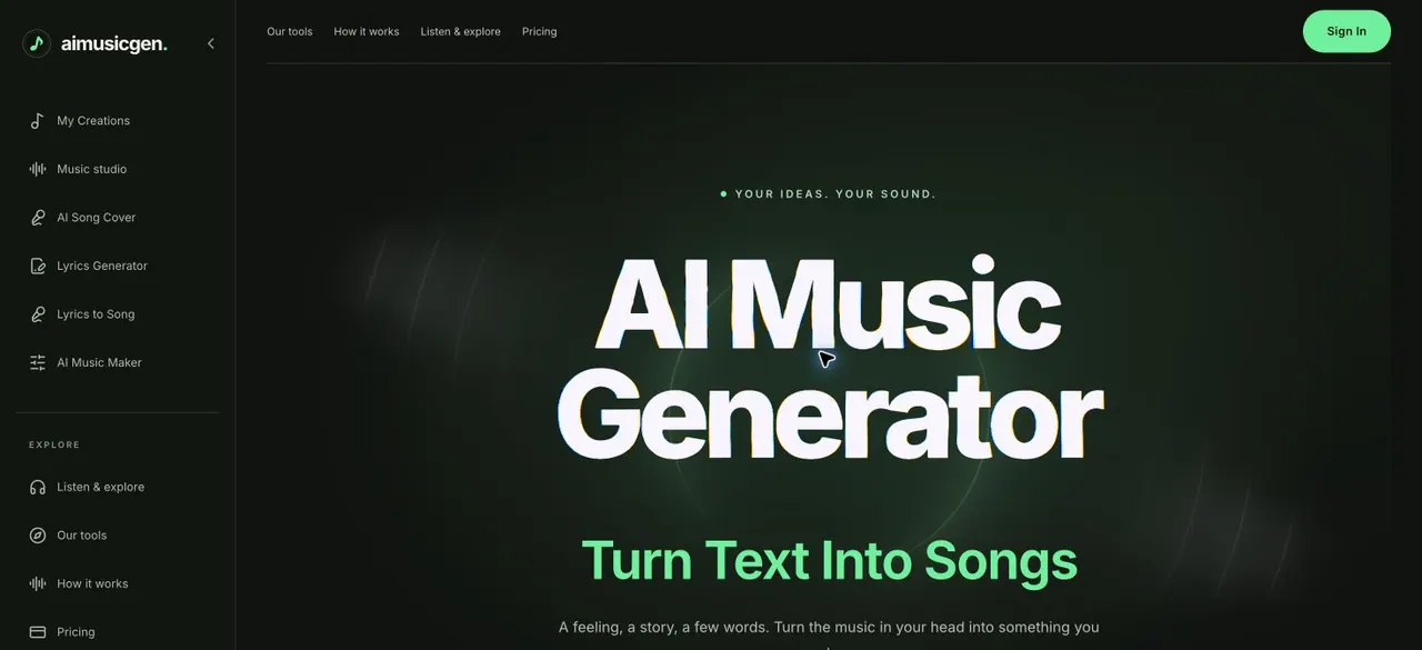 Aimusicgen screenshot
