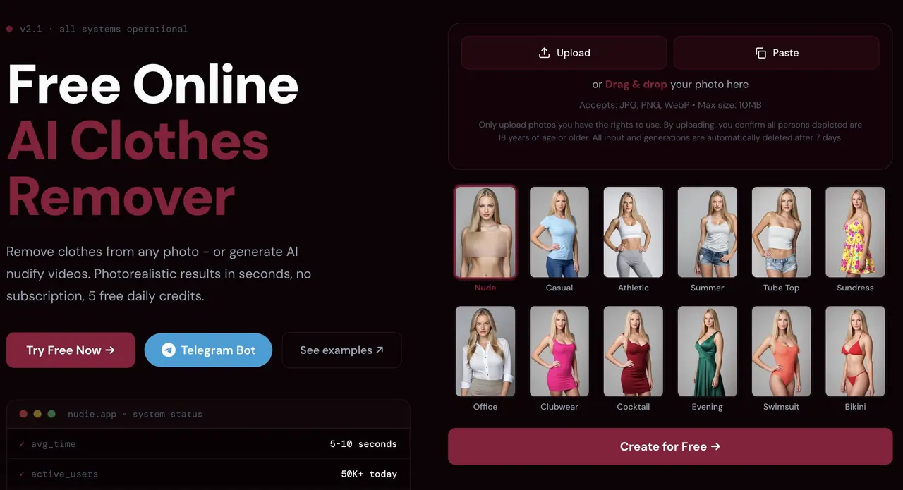 nudie.app screenshot