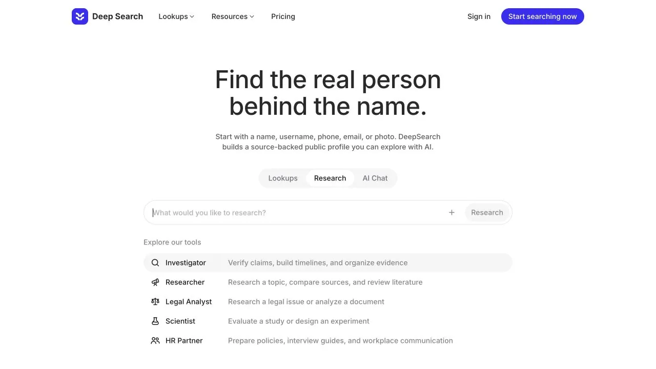 Deep Search screenshot