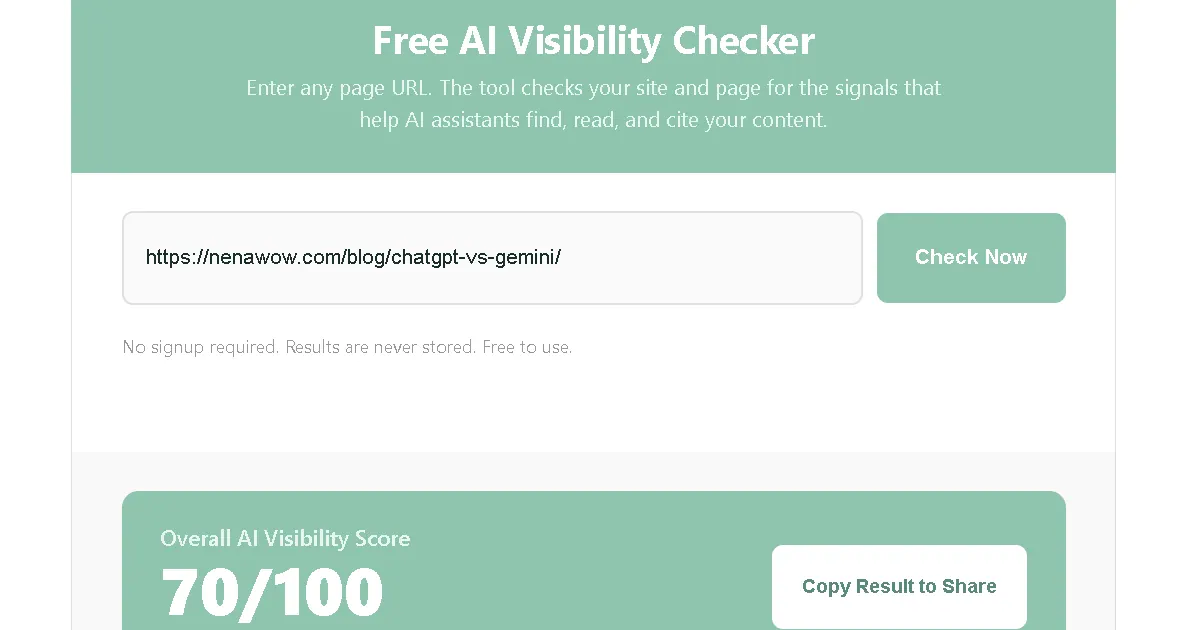 Free AI Visibility Checker screenshot