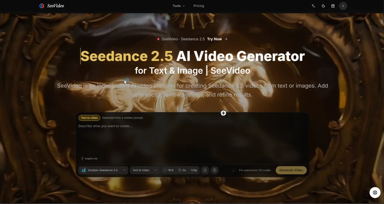 Seedance 2.5 by SeeVideo screenshot