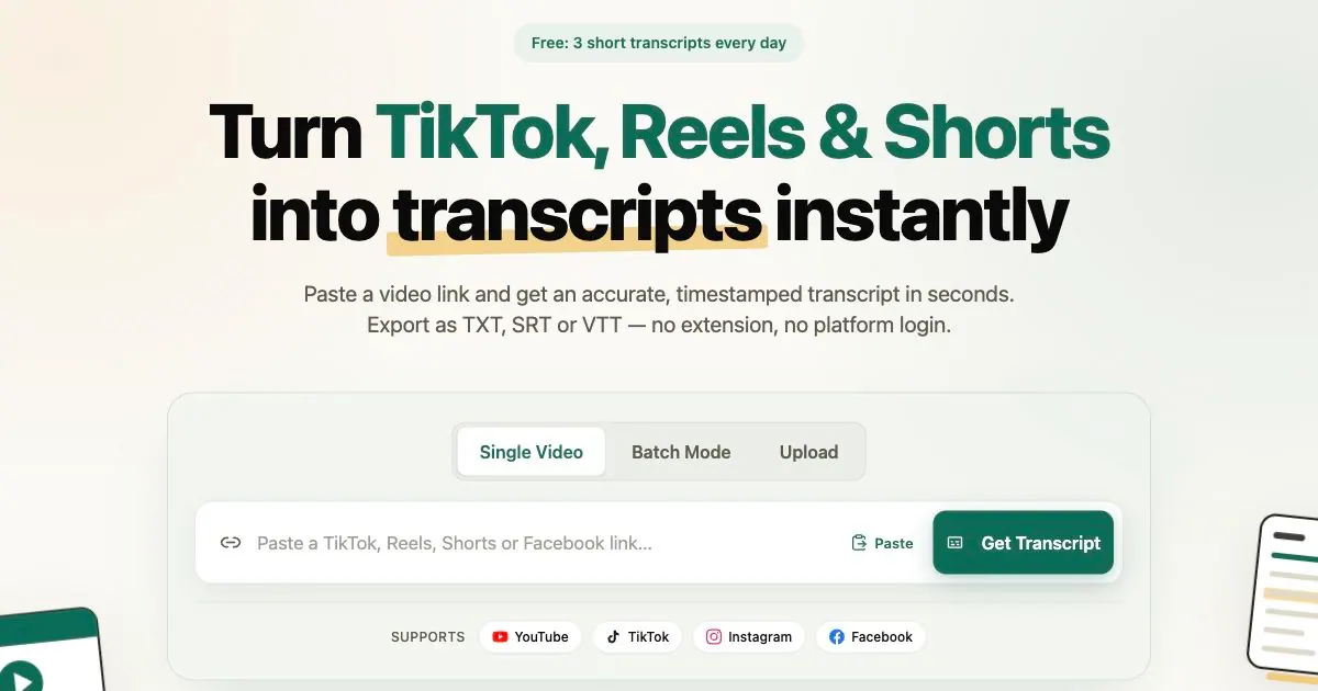 VideoToScript screenshot