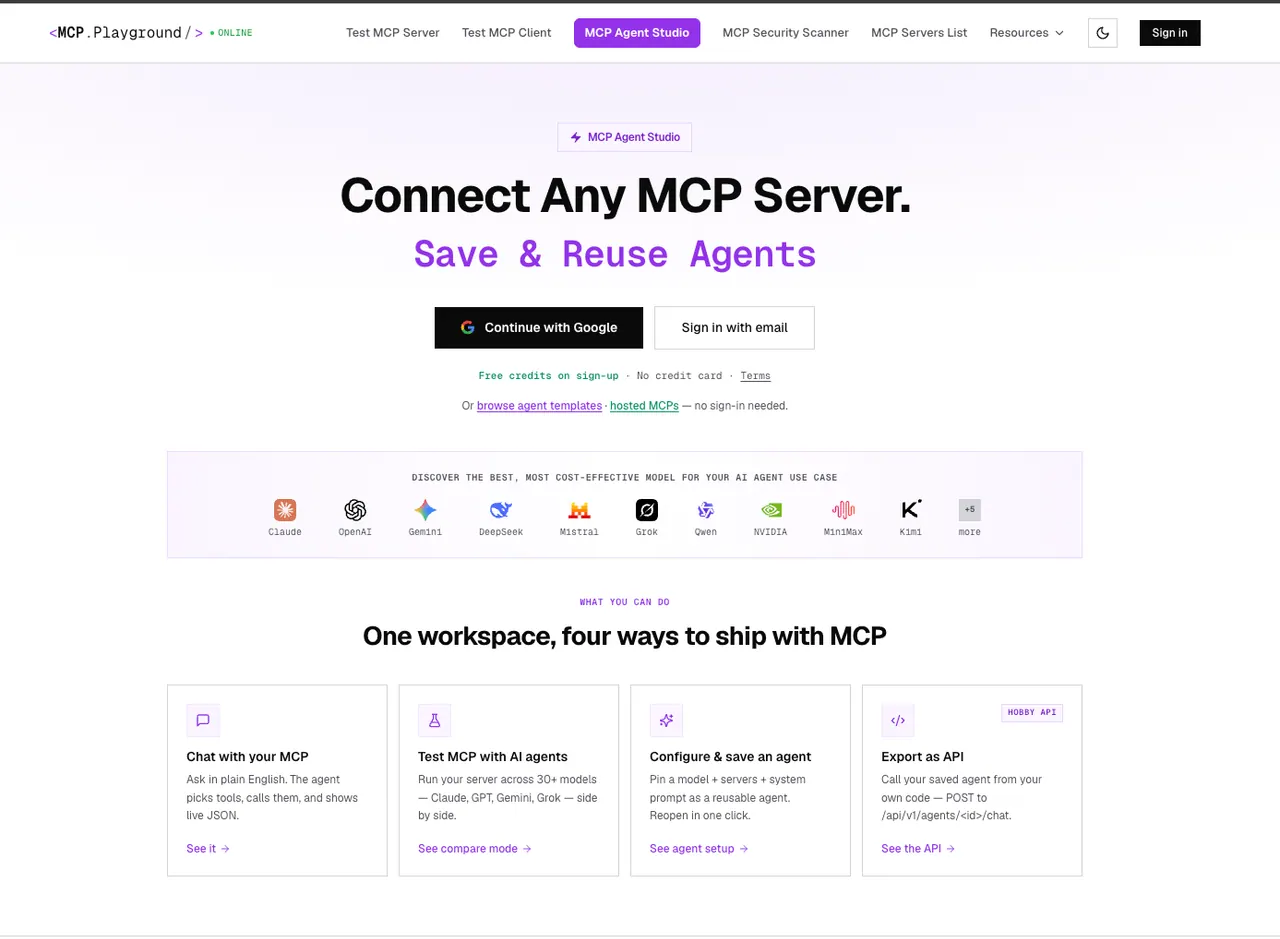 MCP Playground Online screenshot