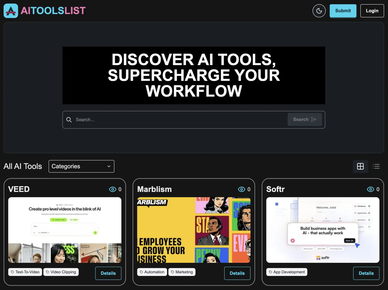 AI Tools List screenshot