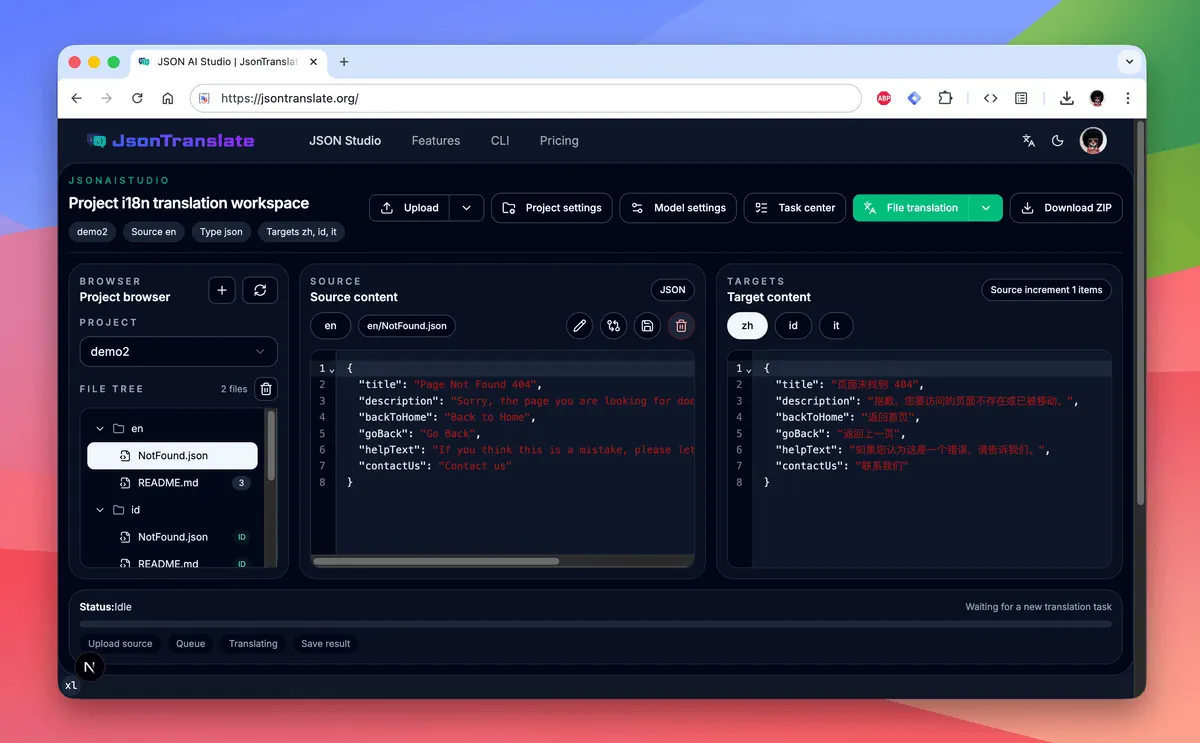 JsonTranslate screenshot