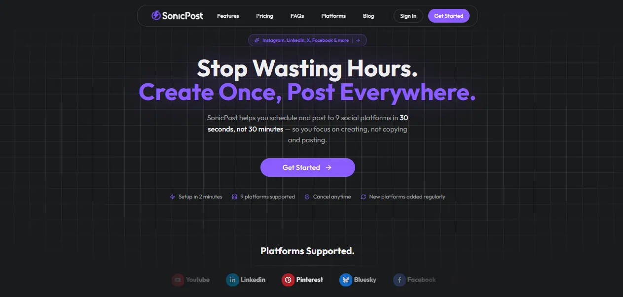 SonicPost screenshot