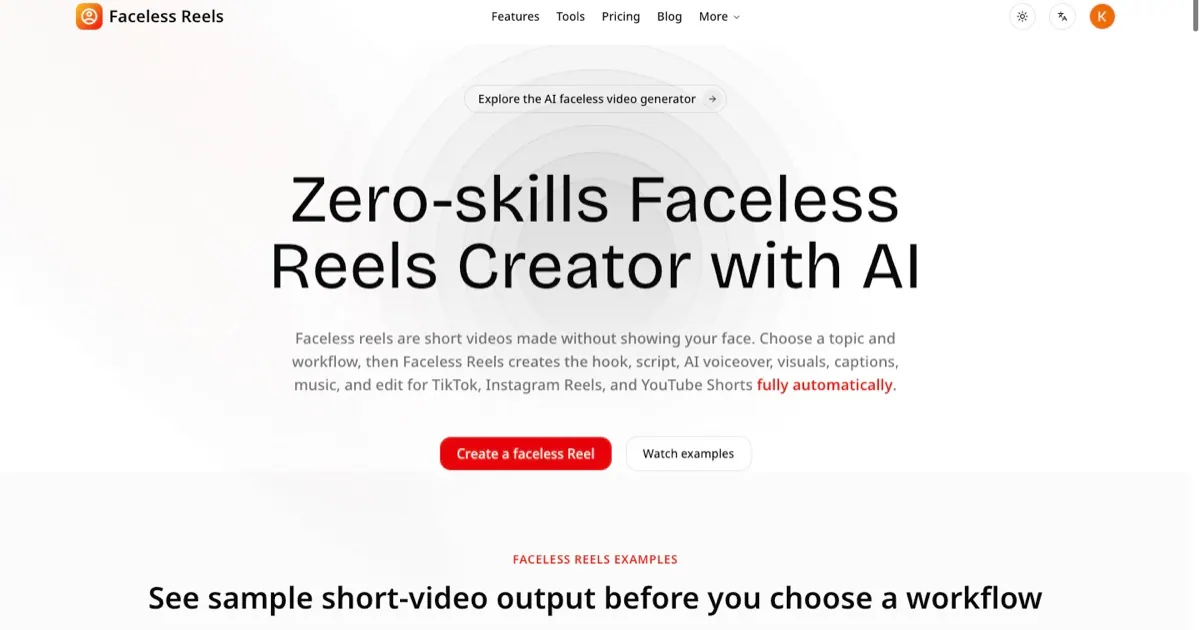 Faceless Reels screenshot