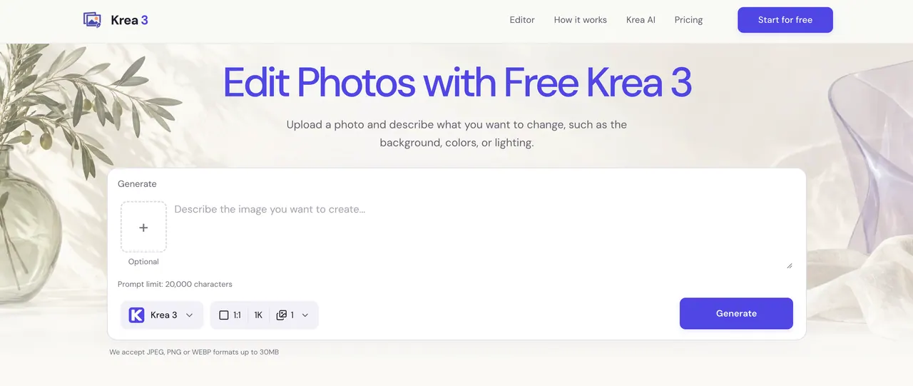 Krea 3 Photo Editor & Text-to-Image Generator screenshot