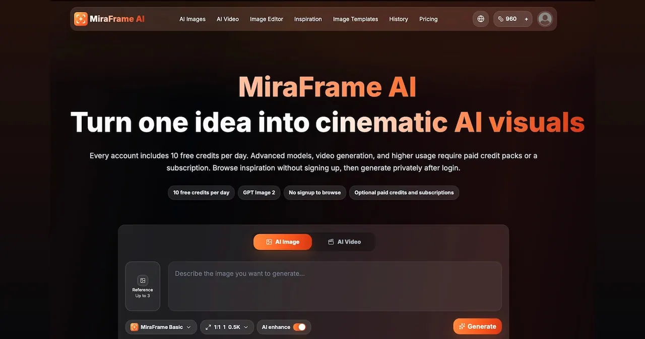 MiraFrame.ai screenshot