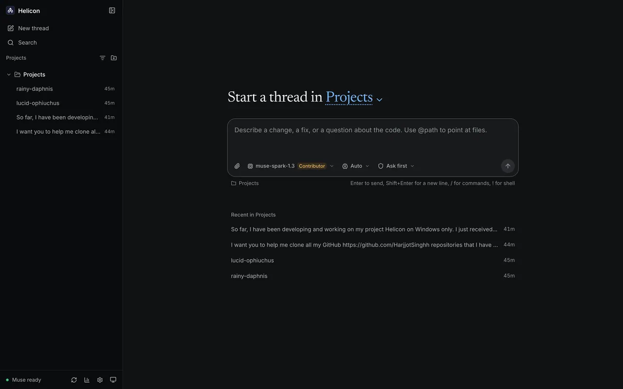 Helicon screenshot