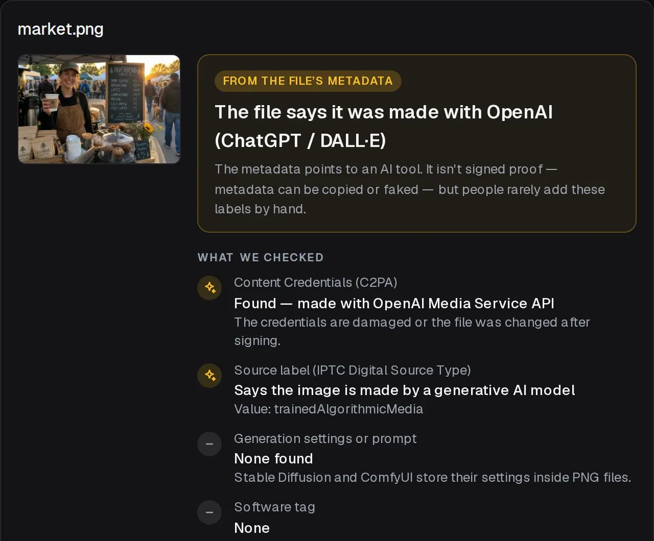 Narqo AI Image Checker screenshot