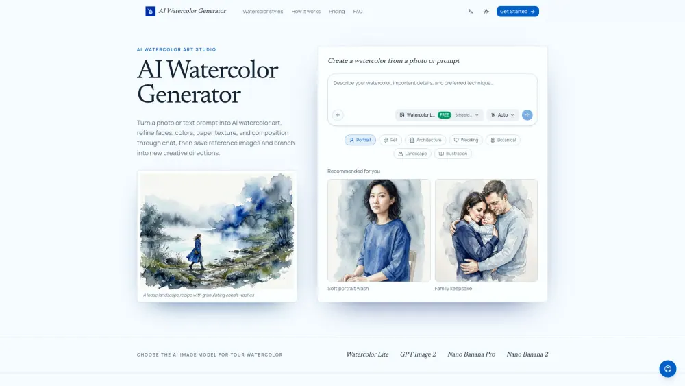 AI Watercolor Generator screenshot