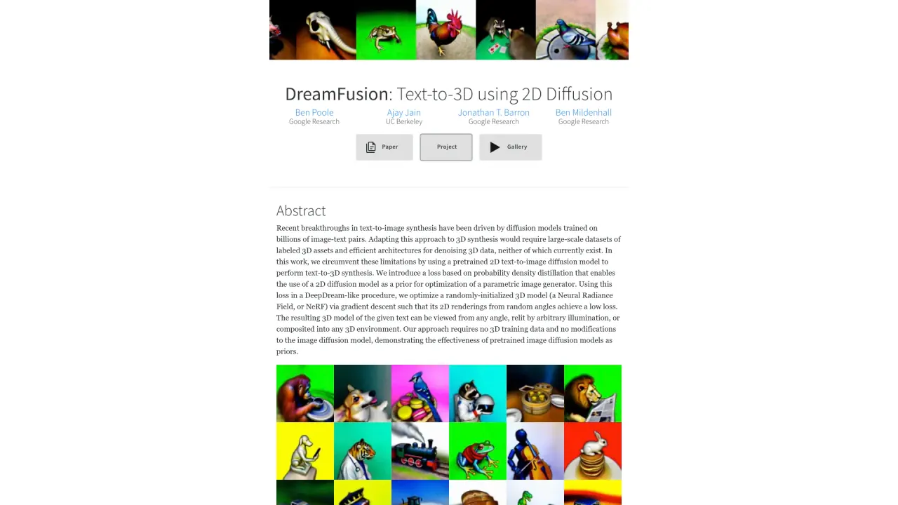 DreamFusion screenshot